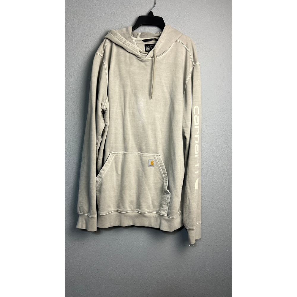 Carhartt‎ Relaxed Fit Sleeve Logo Hoodie Gray Mens Large Tall Western Lounge